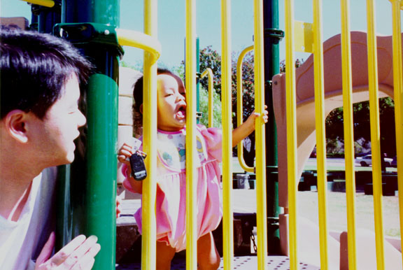 Mari against the bars