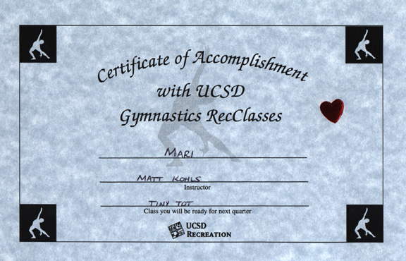 Mari finishes gymnastics class!