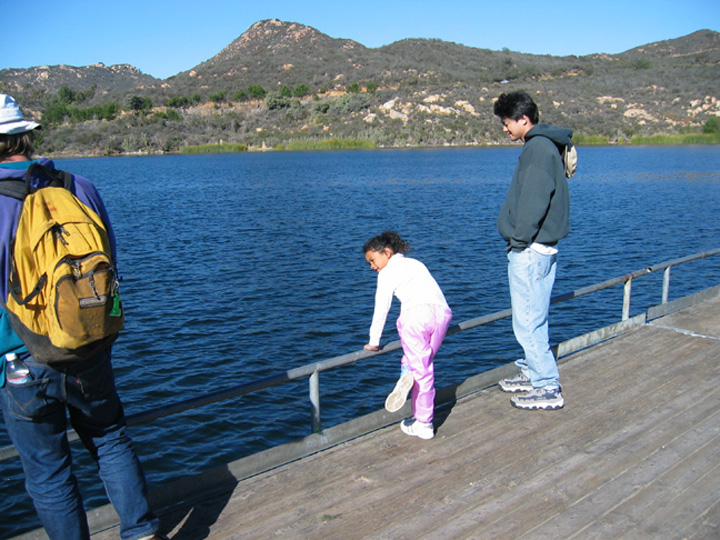 Mari tries to find the fish!