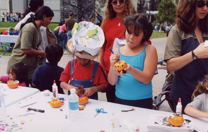 Mari paints a pumpkin!