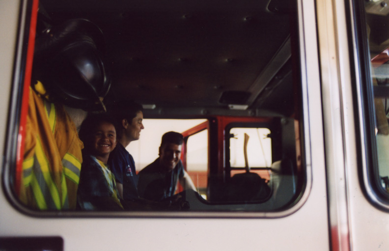 Mari rides with Matt and another firewoman!