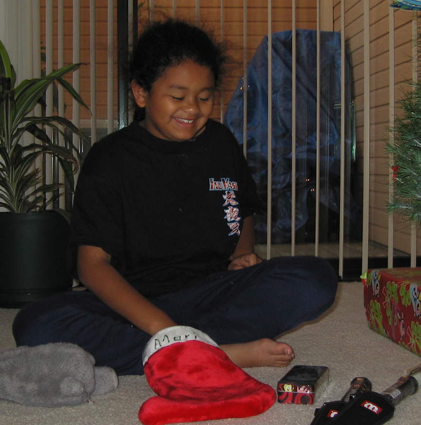 Mari checks her stocking!