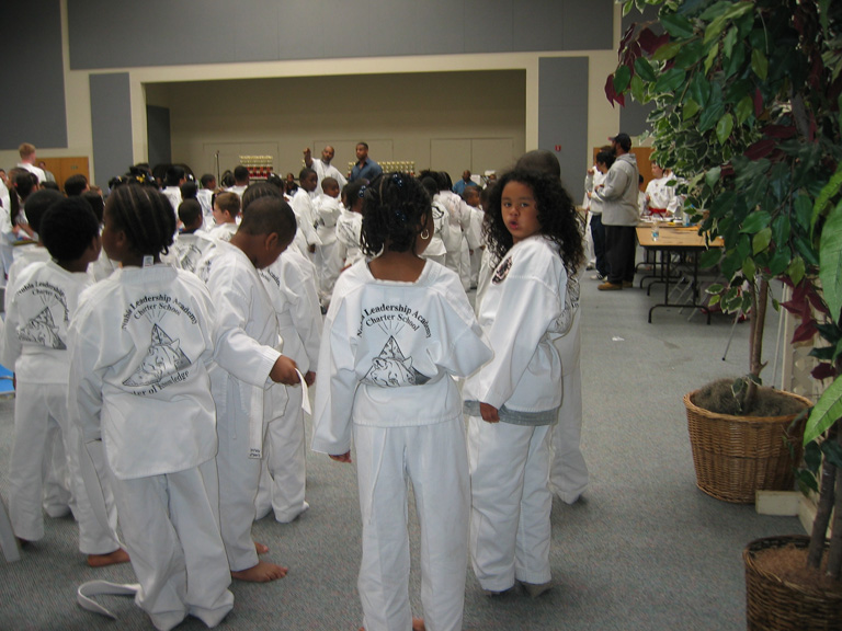 Mari hangs with her Tai Kwan Do class!