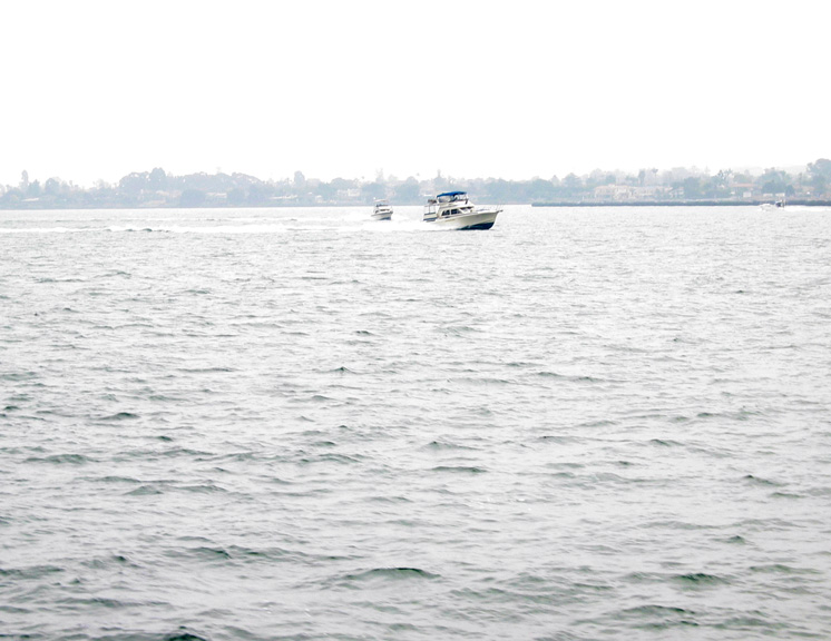 Mari wonders if those boats will catch up to us...