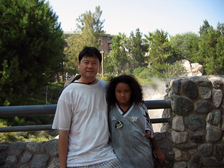 Mari and daddy relax after the Grizzly River Run!
