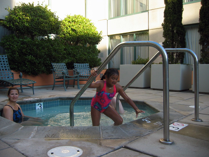 Mari has fun at the Hyatt spa!