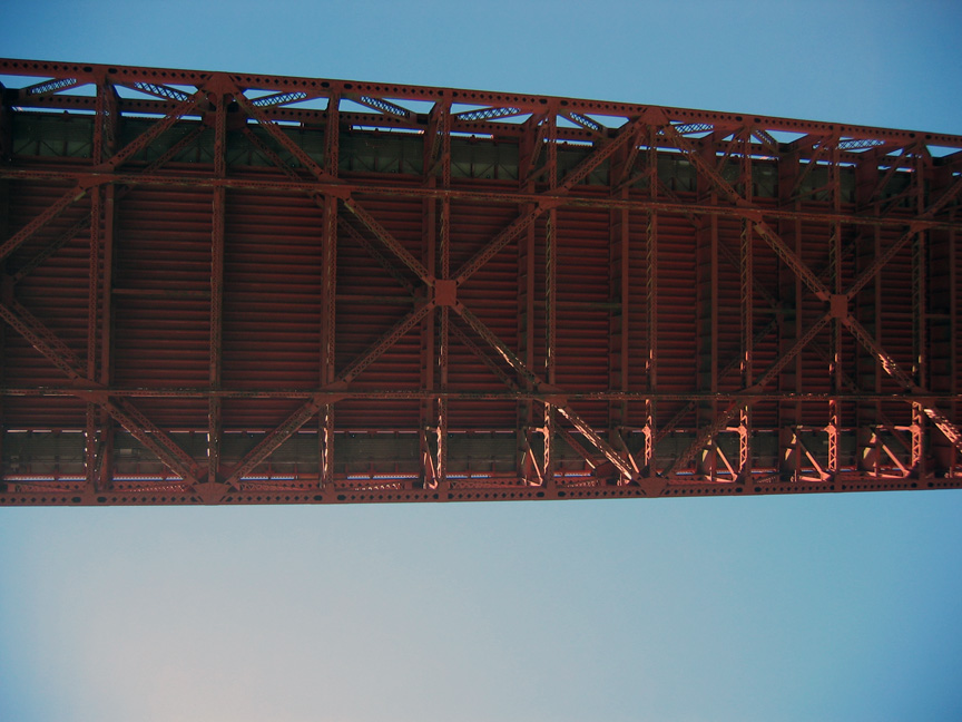 We are under the Golden Gate bridge!