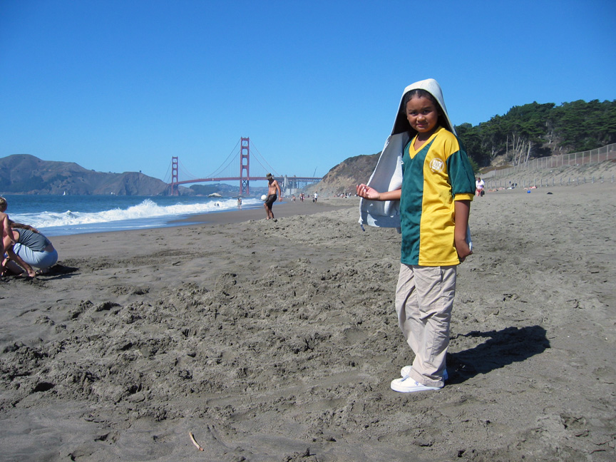 Mari hangs out at Baker Beach!