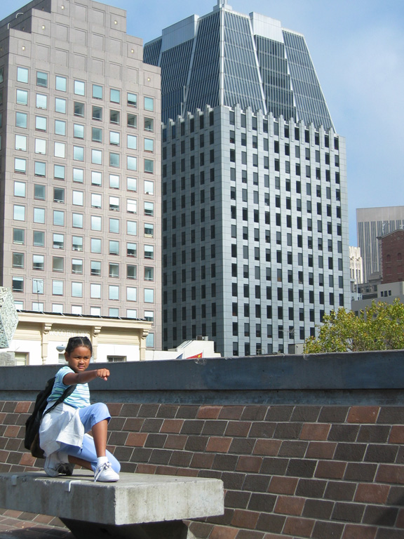 Mari hangs in front of the Chinese culture center!