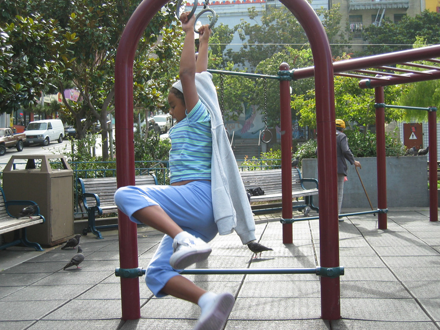 Mari plays in the Chinese playground!