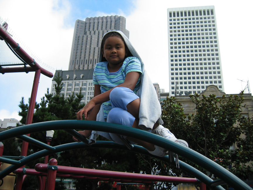 Mari plays in the Chinese playground!