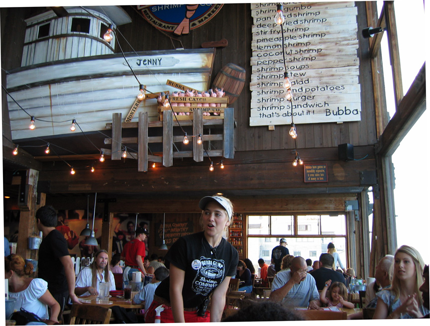 Mari and daddy go to the Bubba Gump Shrimp Company!