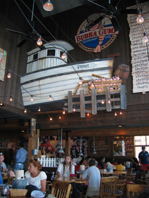 Mari and daddy go to the Bubba Gump Shrimp Company!