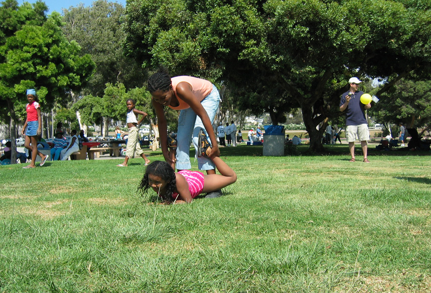 Mari is great at the wheel barrel race!