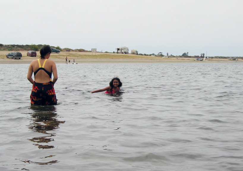 Mari goes swimming in the bay!