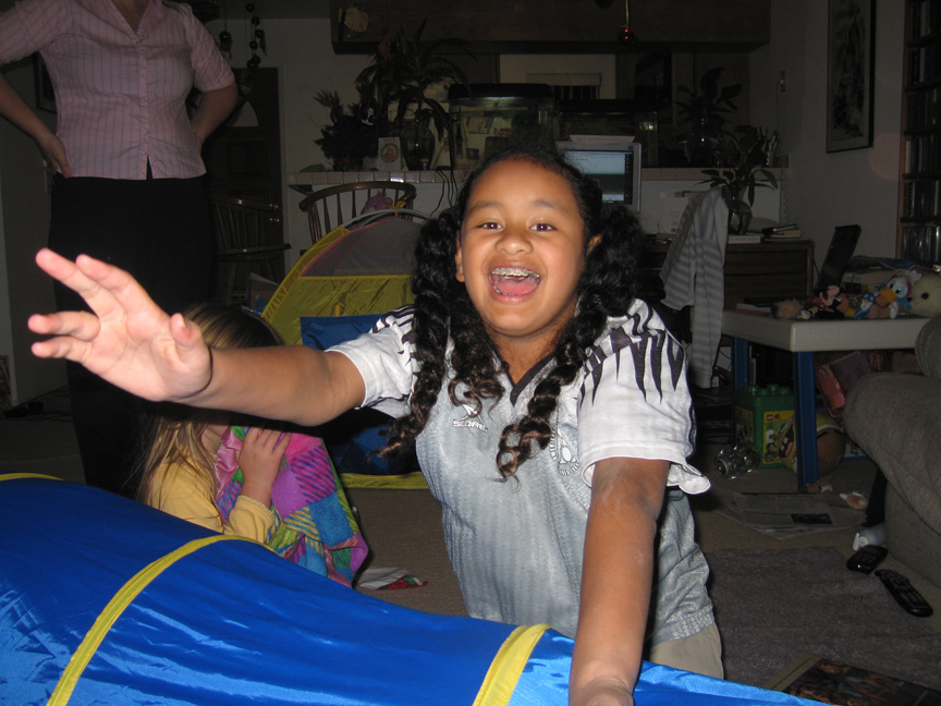 Mari gets excited opening presents!