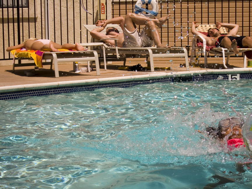 Mari practices the backstroke!