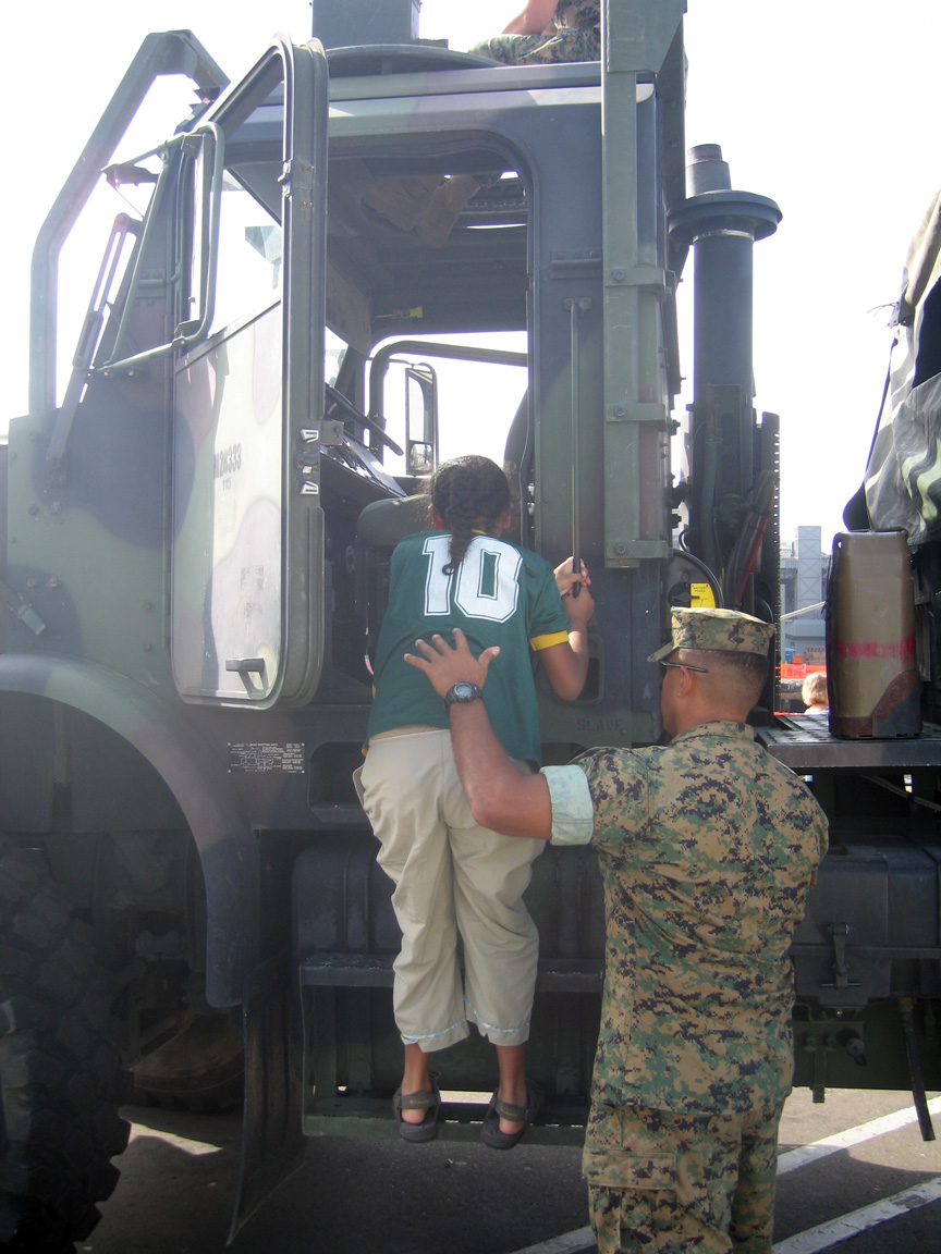 Mari explores this huge truck!