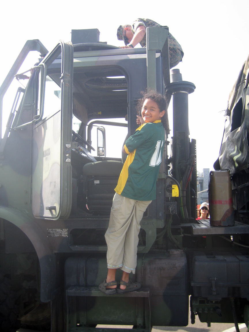 Mari explores this huge truck!