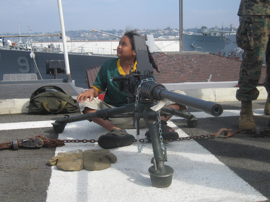 Mari tries out another 50 caliber machine gun!