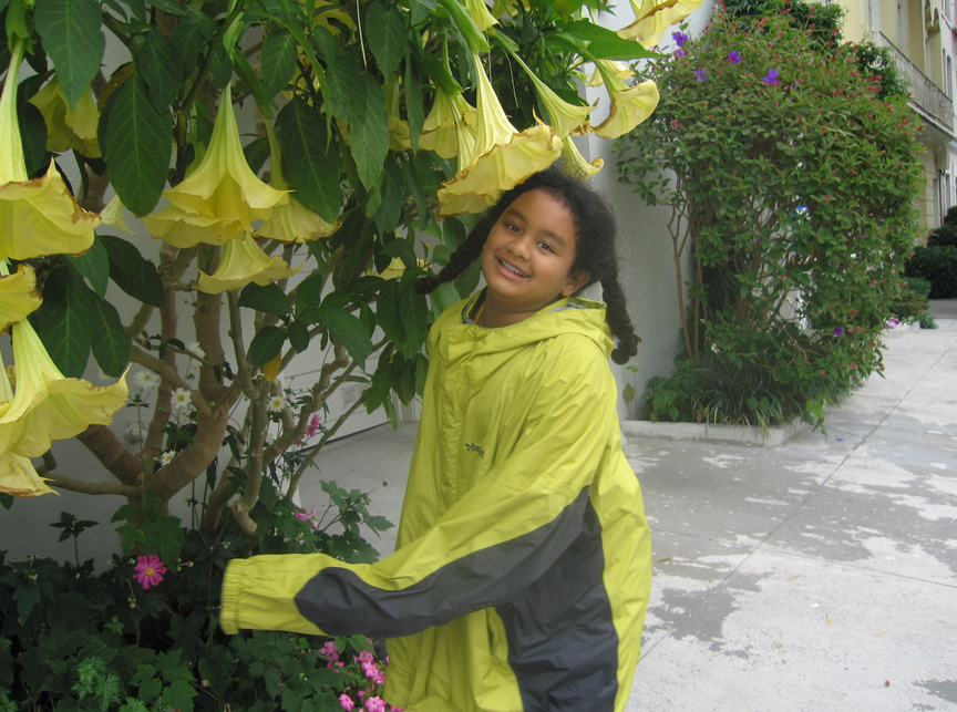 Mari finds some lovely flowers near the Exploratorium!