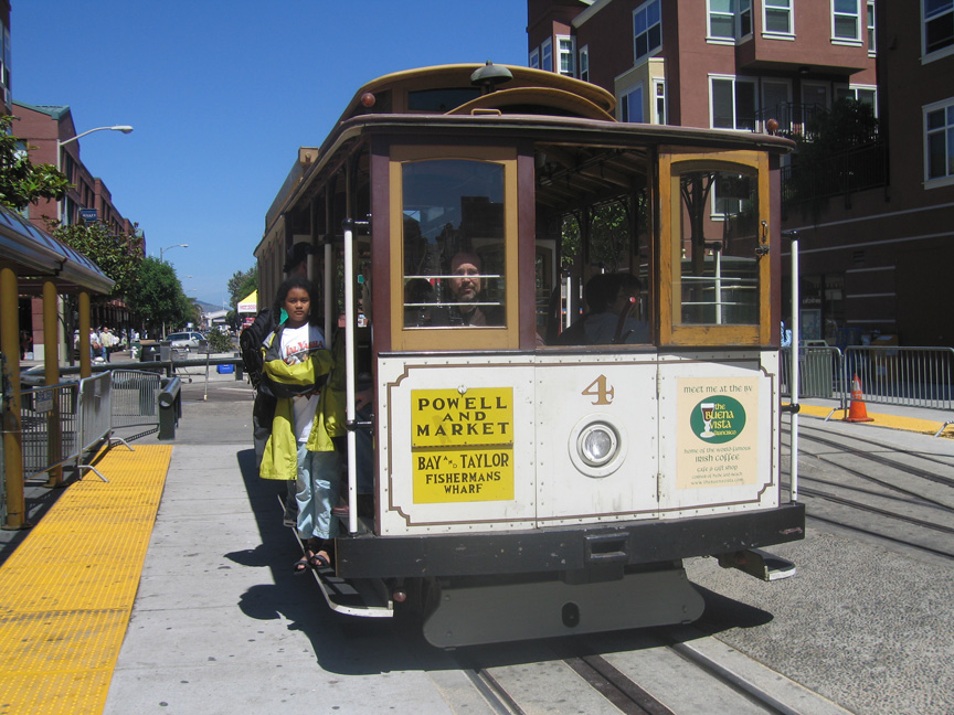 Mari rides a cable car!