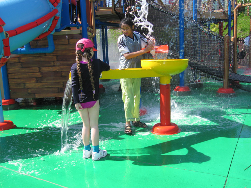Mari and Jacqueline get soaked at Soak N Sail!