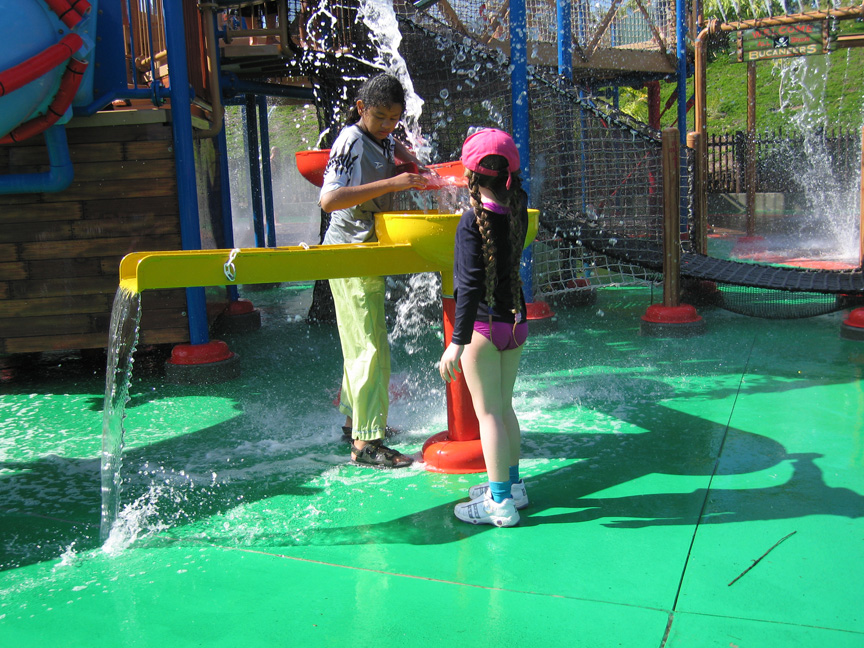 Mari and Jacqueline get soaked at Soak N Sail!