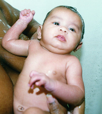 mari in the shower
