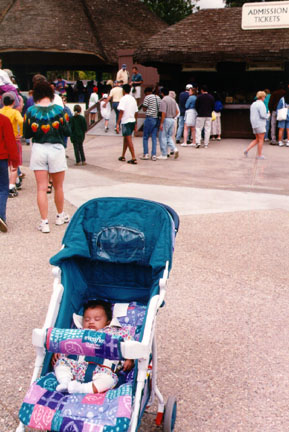 in line at the park
