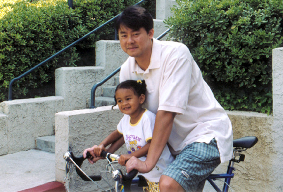 Mari goes for a ride with dad!