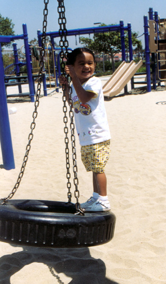 Mari tests her balance...